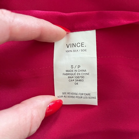 Vince. Gorgeous Fuchsia Silk High-Low Tank Top - Picture 9 of 11